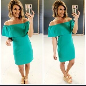 Charles Henry Atlantis Off-Shoulder Dress